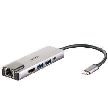 Мрежово устройство D-LINK 5-in-1 USB-C Hub with HDMI/Ethernet and Power Delivery