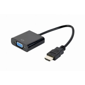 Конвертор GEMBIRD HDMI to VGA adapter cable, single port, black