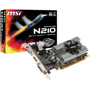 Видео карта MSI Video Card NVidia N210-1GD3/LP (GF210, 1GB GDDR3 64bit, PCI Express x16 2.0, DVI, ...