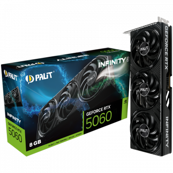 Видео карта PALIT GeForce RTX 5060 Infinity 3 8GB GDDR7 128 bit, 1x HDMI 2.1b, 3x DP 2.1b, 2 Fan, 1x...