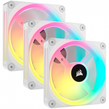 Вентилатор CORSAIR iCUE LINK QX120 RGB WHITE, 120mm Magnetic Dome RGB Fan, Triple Fan Kit