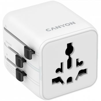Зарядно устройство CANYON Travel Adapter OnTour One EU/UK/US/AUS   White