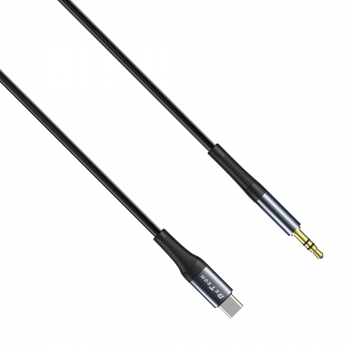Audio cable DeTech DE-42CA, 3.5mm to Type-C, 1.0m, Black 