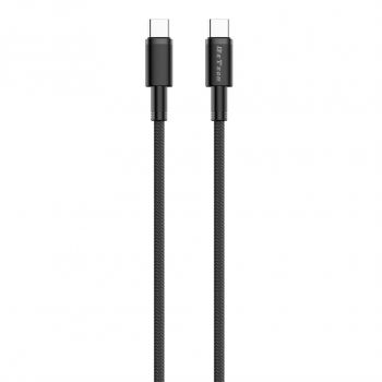 Data cable DeTech DE-C-C, 100W, Type-C - Type-C, PD, 1.0m, Black 