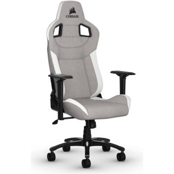 Геймърски стол Corsair T3 RUSH - Fabric Grey/White