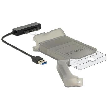 Конвертор Delock, USB 3.0 Type-A мъжко - SATA 6 Gb/s 22 pin, 2.5&Prime; защитен калъф
