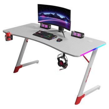 Gaming desk No brand D2209, 4 in 1, RGB, White - 74002