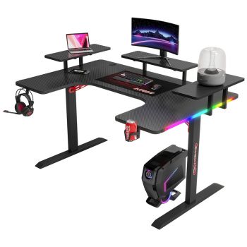 Gaming desk No brand P203, 5 in 1, RGB, Black - 74004