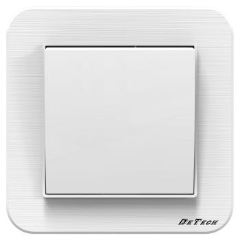 1 gang 1 way light switch DeTech DE-9223-01, With frame, 10A, 250V, For built-in, IP20, White - 75028