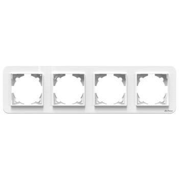 4 gang Frame DeTech DE-9223-84, Horizontal, For built-in, 293x80, White - 75041
