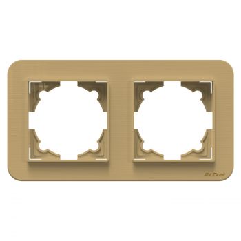 2 gang Frame DeTech DE-9223-82, Horizontal, For built-in, 151x80, Gold - 75054