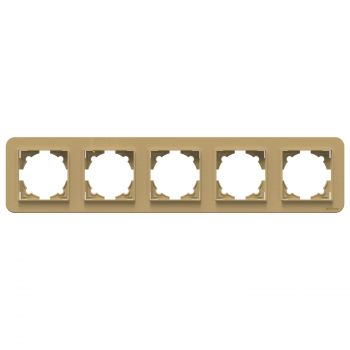 5 gang Frame DeTech DE-9223-85, Horizontal, For built-in, 364x80, Gold - 75057