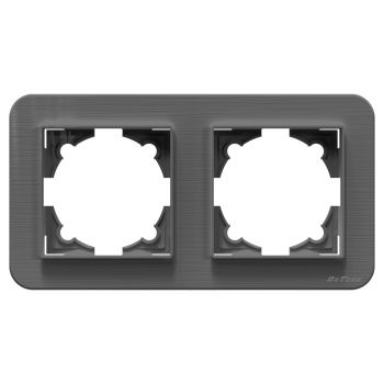 2 gang Frame DeTech DE-9223-82, Horizontal, For built-in, 151x80, Grey - 75069