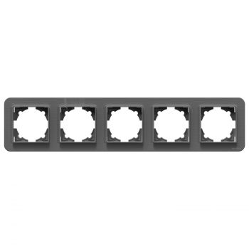 5 gang Frame DeTech DE-9223-85, Horizontal, For built-in, 364x80, Grey - 75072