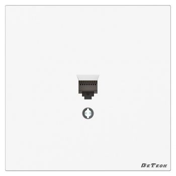 Single computer socket DeTech DE-9225-61, RJ45, Cat5E, For built-in, IP20, White – 75081