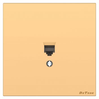 Single computer socket DeTech DE-9225-61, RJ45, Cat5E, For built-in, IP20, Gold – 75091