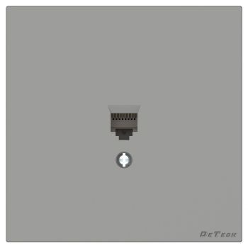 Single computer socket DeTech DE-9225-61, RJ45, Cat5E, For built-in, IP20, Gray - 75102