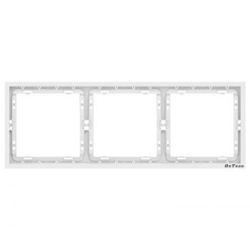 3 gang Frame DeTech DE-9227-83, Horizontal, For built-in, 222x80, White - 75117