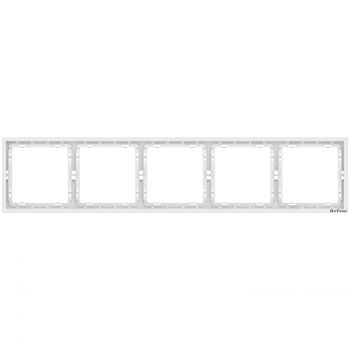 5 gang Frame DeTech DE-9227-85, Horizontal, For built-in, 364x80, White - 75119