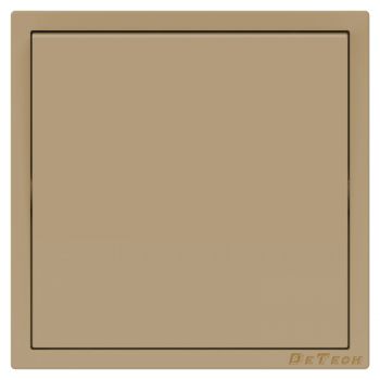 Single electric light switch DeTech DE-9227-01, With frame, 1 gang 1 way, 10A, 250V, IP20, Gold - 75120