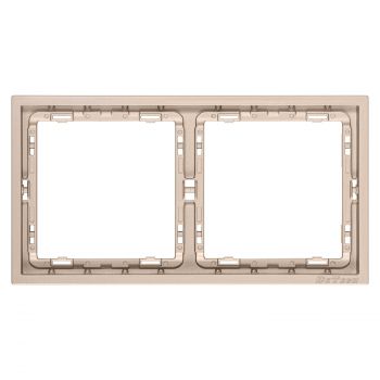 2 gang Frame DeTech DE-9227-82, Horizontal, Matte, For built-in, 151x80, Gold - 75130