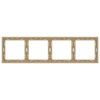 4 gang Frame DeTech DE-9227-84, Horizontal, For built-in, 293x80, Gold - 75132