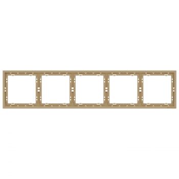5 gang Frame DeTech DE-9227-85, Horizontal, For built-in, 364x80, Gold - 75133