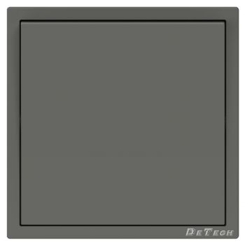 Single electric light switch DeTech DE-9227-01, With frame, 1 gang 1 way, 10A, 250V, IP20,Grey - 75134