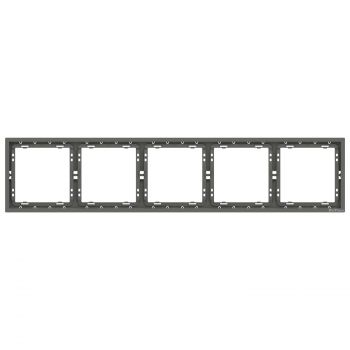 5 gang Frame DeTech DE-9227-85, Horizontal, For built-in, 364x80, Grey - 75148