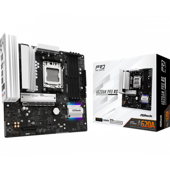 Дънна платка ASROCK MB Desktop A620AM Pro RS, AM5, 4x DDR5, 1x PCIe 4.0 x16, 1x PCIe 3.0 x16, 2x ...