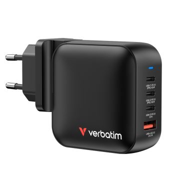 Артикул Verbatim Mini GaN Charger 100W 4 Port US plug with EU and UK adaptors