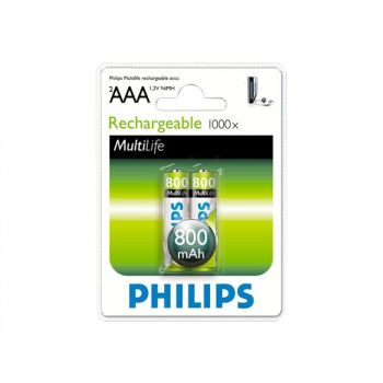 Батерия Philips Rechargeable Battery Lr03 Aaa, 800 Mah, 2-blister (hr03), F R03B2A80/10