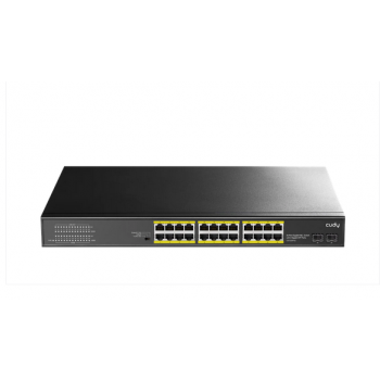 Суич Cudy GS1028PS2, 24 портов, 10/100/1000, 24&times; GbE with 802.3at/af PoE, 2&times; Uplink SFP, Default/VLAN/Extend Modes , за 19&quot; rack