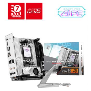 Дънна платка MSI MPG B850I EDGE TI WIFI, mITX, Socket AM5, Dual Channel DDR5 10000+MHz (OC), 1x PCIe...