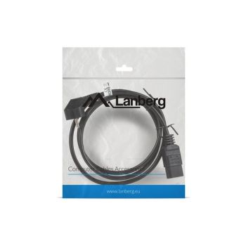 Кабел Lanberg CEE 7/7 -> IEC 320 C19 power cord 16A 1.8m VDE, black