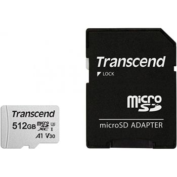 Карта памет TRANSCEND 512GB microSD UHS-I U3 A1 (with adapter)