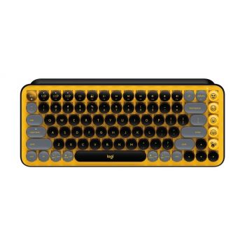 Клавиатура LOGITECH POP Keys Wireless Mechanical Keyboard With Emoji Keys - BLAST_YELLOW - US INT'L - INTNL