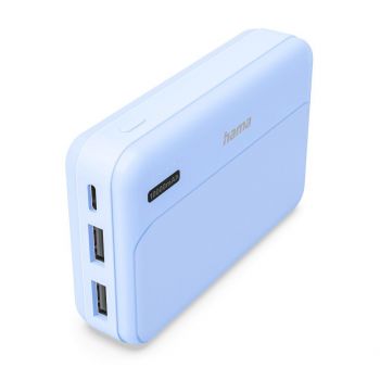 HAMA Външна батерия &quot;Pocket 10&quot;, 10000 mAh, Изходи: 2x USB-A, син