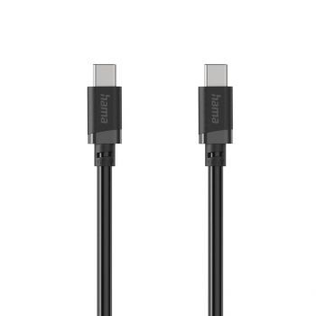 HAMA Кабел USB-C мъжко&ndash; USB-C мъжко, 60 W, 1 m, черен