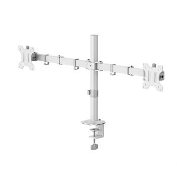 HAMA Стойка за 2 монитора за бюро, регулируема, 13&quot; - 35&quot;, 12 кг, Бял