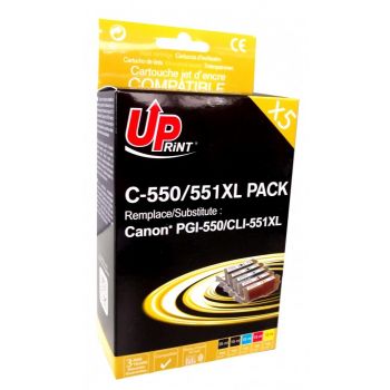 Комплект мастилници UPRINT -CANON PGI-550 + CLI-551BK/C/M/Y XL, 1x25ml+4x15ml