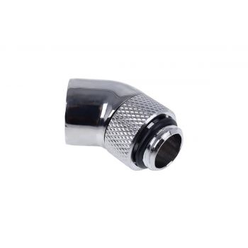 Ъглов адаптер Alphacool Eiszapfen, 45&deg;, G1/4 външна към G1/4 вътрешна резба, Сребрист