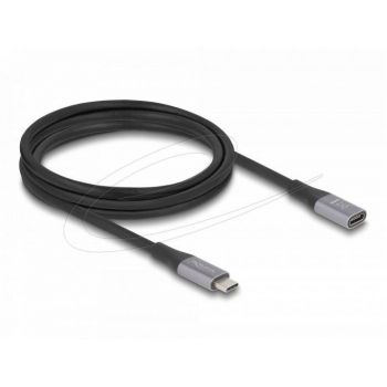 Delock Удължителен кабел USB-C, 40 Gbps, PD 240W, 1 м, сив