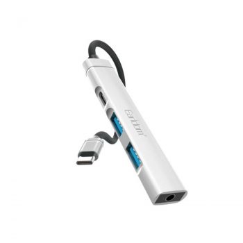 Hub Earldom HUB20, Type-C, 4 Ports, Gray - 12063