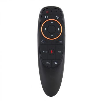 Универсално дистанционно No brand G10, Air mouse, USB 2.4GHz, Микрофон, IR програмируемо, Черен 