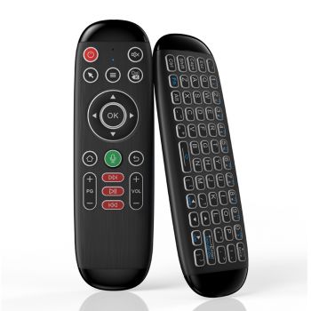Универсално дистанционно No brand M6, Air mouse, USB 2.4GHz, Микрофон, IR програмируемо, Черен 