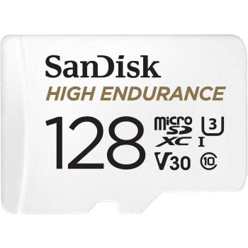 Карта памет SANDISK High Endurance, SD Адаптер, micro SDXC UHD, V30, 128GB, Class 10