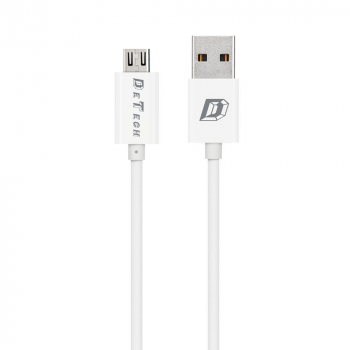 Кабели за данни DeTech, 10бр. Micro USB, 1.0m, Бял