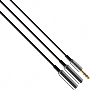 Аудио кабел, Earldom AUX201, 3.5mm жак, М/М, 0.4м, Различни цветове