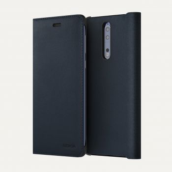 Аксесоар за мобилен телефон NOKIA 8 LEATHER FLIP COVER BLU